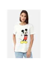 T-Shirt Recovered "Mickey Mouse Phone", Damen, Gr. M, beige (natur), 100% Baumwolle, bedruckt, normal, Rundhals, Shirts T-Shirt, mit niedlichem Frontprint