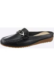 Slipper Casual Looks, Damen, Gr. 40, schwarz, Leder, Schuhe Slipper