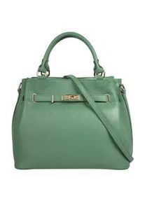Henkeltasche Samantha Look, Damen, Gr. B/H/T: 34cm x 27cm x 17cm onesize, gr&uuml;n, Leder, leicht gl&auml;nzend, unifarben, Taschen, echt Leder, Made in Italy, ger&auml;umige Henkeltasche mit Smartphonefach
