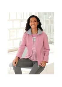 Fleecejacke Casual Looks, Damen, Gr. 54, rosa (altrosa), 100% Polyester, gemustert, mehrfarbig, unifarben, Jacken Fleecejacke