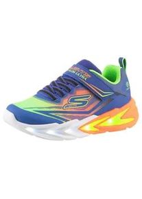 Sneaker Skechers "FLEX-GLOW ULTRA", Damen, Gr. 34, bunt (blau, multi), Lederimitat, Textil, Mesh, kontrastfarbene Details, Schuhe Sneaker, Klettschuh zum Schl&uuml;pfen, Gr&ouml;&szlig;enschablone zum Download