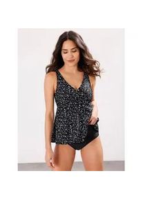Tankini-Top, Damen, Gr. 50, Cup B, schwarz-wei&szlig; (schwarz, wei&szlig;, bedruckt), Polyamid, Bikini-Oberteile