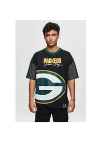 T-Shirt Recovered "NFL Packers Bay Cut and Sew Oversized", Damen, Gr. S, schwarz, 100% Baumwolle, bedruckt, normal, Rundhals, Shirts T-Shirt, f&uuml;r alle Fans der Green Bay Packers