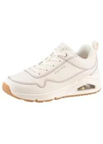 Sneaker Skechers "UNO-LUXURIOUS STITCHES", Damen, Gr. 41, beige (sanftes wei&szlig;, creme), Lederimitat, Schuhe Sneaker, Keilsneaker, Plateausneaker mit Skech-Air Funktion