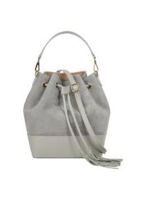 Umh&auml;ngetasche Samantha Look, Damen, Gr. B/H/T: 21cm x 28cm x 15cm onesize, grau, Leder, Taschen Umh&auml;ngetasche, echt Leder, Made in Italy