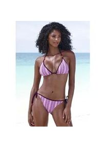 Triangel-Bikini Vivance, Damen, Gr. 38, Cup C/D, rosa (rosa bedruckt), Polyamid, bedruckt, Bikini-Sets Triangel-Bikini, mit Zierperlen