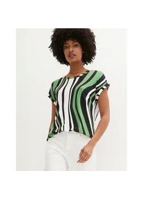 Kurzarmshirt Inspirationen "Streifenshirt", Damen, Gr. 46, gr&uuml;n (wei&szlig;, apfel, gestreift), 95% Viskose, 5% Elasthan, gemustert, gestreift, Rundhals, Shirts