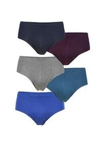 Slip Jan Vanderstorm "5er Pack Sportslip ERBLIN", Herren, Gr. 5XL, blau (bunt), Obermaterial: 100% Baumwolle CO., Unterhosen Slip