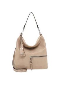 Beuteltasche Tamaris "Beutel TAS Nele", Damen, Gr. B/H/T: 37cm x 33cm x 14cm 0, beige (taupe 900), Polyurethan, Taschen Beuteltasche