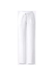 Schlupfhose Heine, Damen, Gr. 40, Normalgr&ouml;&szlig;en, wei&szlig;, 100% Leinen, unifarben, lang, Hosen Schlupfhose