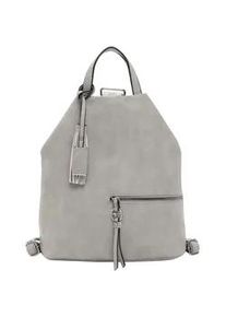 Rucksack Tamaris "Rucksack TAS Nele", Damen, Gr. B/H/T: 34cm x 32cm x 20cm, grau (lightgrau 810), Obermaterial: 60% Polyurethan PU. 40% Polyester PES., Rucks&auml;cke Rucksack