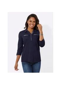 Poloshirt Casual Looks "Poloshirt", Damen, Gr. 54, blau (marine), 50% Baumwolle, 50% Modal, unifarben, Shirts