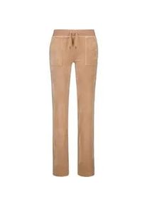 Sweathose Juicy Couture "DEL RAY TRACKPANT GOLD HARDWARE Damen", Damen, Gr. S, EURO-Gr&ouml;&szlig;en, braun (caramel), Samt, 95% Polyester, 5% Elasthan, figurbetont, Hosen Sweathose, Trainingshose Damen, Sweathose, Velour, Jogginghose mit Glitzer, Sale