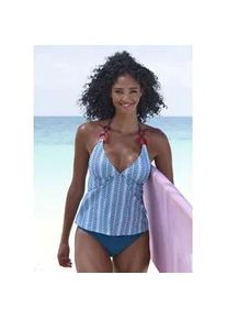 Tankini Vivance, Damen, Gr. 36, Cup A/B, blau (blau bedruckt), Polyamid, bedruckt, Bikini-Sets Tankini, mit Zierringen