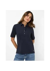 Poloshirt Brax "Style CLEO", Damen, Gr. 46, blau (navy), 97% Baumwolle, 3% Elasthan, Shirts