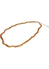 Collier Firetti "Schmuck Geschenk Messing Halsschmuck Halskette Edelstein", bunt (gelbgoldfarben, cognac), Halsketten, Damen, Messing, L: 65 B: 6mm, Collier, Made in Germany - mit Bernstein, B:6mm