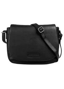 Umh&auml;ngetasche Bruno Banani, Damen, Gr. B/H/T: 28cm x 22cm x 9cm onesize, schwarz, Leder, leicht gl&auml;nzend, unifarben, Taschen Umh&auml;ngetasche, echt Leder