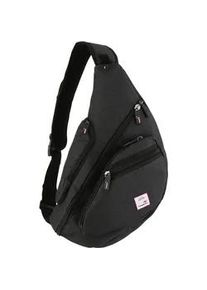 Umh&auml;ngetasche Kangaroos, Gr. B/H/T: 54cm x 29cm x 17cm, schwarz, Kunstfaser, Taschen Umh&auml;ngetasche, mit Kopfh&ouml;rerausgang am Schultergurt