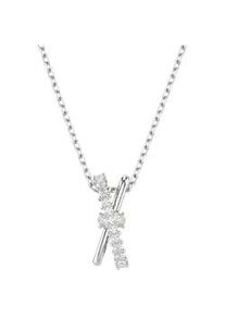 Kette mit Anh&auml;nger Swarovski "Schmuck Geschenk Halskette Hyperbola Twist", silber (metallfarben, kristallwei&szlig;), Halsketten, Damen, Metall, L: 45, mit Swarovski Zirkonia (synth.)