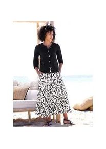 Strickjacke Heine, Damen, Gr. 42, schwarz, 100% Baumwolle, unifarben, Strickjacken Strickjacke