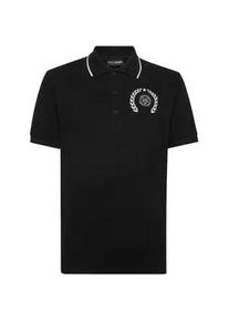 Poloshirt Plein Sport "Carbon Tiger", Damen, Gr. XS, 0201, schwarz, wei&szlig;, Obermaterial: 100% Baumwolle, Shirts