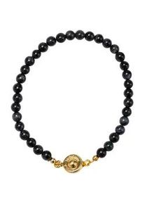 Armband Firetti "Schmuck Geschenk Edelstahl Armschmuck Armkette Edelstein Perlen", gold (gelbgoldfarben, blau, blau), Armb&auml;nder, Damen, 21cm, Edelstahl, Armband, Made in Germany - mit Tigerauge