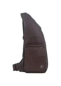 Schultertasche DISCOVERY "Heritage", Damen, Gr. B/H/T: 15cm x 37cm x 37cm, braun, Polyurethan (PU), unifarben, Taschen Schultertasche, mit RFID-Schutz