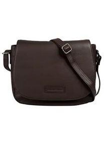 Umh&auml;ngetasche Bruno Banani, Damen, Gr. B/H/T: 28cm x 22cm x 9cm onesize, braun, Leder, leicht gl&auml;nzend, unifarben, Taschen Umh&auml;ngetasche, echt Leder