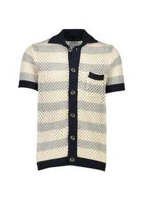 Strickcape LINDBERGH "Cardigan Kurzarm Relaxed Fit", Herren, Gr. L, grau (grau mel), Obermaterial: 100% Baumwolle, Strickjacken