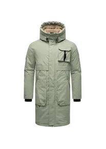 Wintermantel STONE HARBOUR "Cyriaan XX", Herren, Gr. S (48), gr&uuml;n (hellgr&uuml;n), Obermaterial: 55% Nylon, 45% Baumwolle; Innenfutter: 100% Polyester; Wattierung: 100% Polyester; &Auml;rmelfutter: 100% Polyester, gerade knieumspielend, hoch geschlossener Ausschnitt, mit Kn&ouml;pfen,verstellbar normaler Saum mit Druckkn&ouml;pfen,verstellbar, M&auml;ntel Wintermantel, Langer Herren Winterparka mit gro&szlig;en Eingrifftaschen