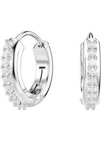 Paar Creolen Swarovski "Schmuck Geschenk Matrix Ohrringe", silber (metallfarben, kristallwei&szlig;, kristallwei&szlig;), Ohrringe, Damen, 12mm, Metall, mit Swarovski Zirkonia (synth.)