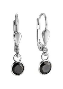 Paar Ohrh&auml;nger Vivance "925-Sterling Silber rhodiniert Zirkonia", schwarz (wei&szlig;, schwarz), Ohrringe, Damen, one-size, Silber 925 (Sterlingsilber)