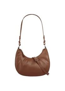 Umh&auml;ngetasche Bruno Banani, Damen, Gr. B/H/T: 28cm x 24cm x 9cm onesize, braun (cognac), Leder, leicht gl&auml;nzend, unifarben, Taschen Umh&auml;ngetasche, echt Leder