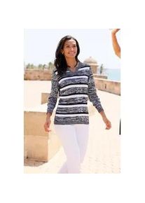 Strickpullover Casual Looks "Pullover", Damen, Gr. 40, schwarz-wei&szlig; (schwarz, wei&szlig;, gemustert), 100% Baumwolle, 0% Polyacryl, gemustert, Pullover Strickpullover