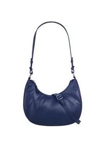 Umh&auml;ngetasche Bruno Banani, Damen, Gr. B/H/T: 28cm x 24cm x 9cm onesize, blau, Leder, leicht gl&auml;nzend, unifarben, Taschen Umh&auml;ngetasche, echt Leder