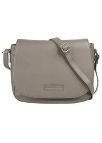 Umh&auml;ngetasche Bruno Banani, Damen, Gr. B/H/T: 28cm x 22cm x 9cm onesize, grau, Leder, leicht gl&auml;nzend, unifarben, Taschen Umh&auml;ngetasche, echt Leder
