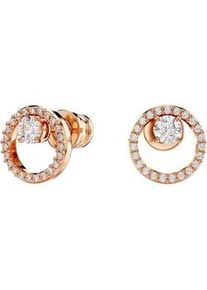 Paar Ohrstecker Swarovski "Constella Pav&eacute;", rosa (ros&eacute;goldfarben, kristallwei&szlig;, kristallwei&szlig;), Ohrringe, Damen, 10,2mm, Metall, mit Swarovski Zirkonia (synth.)