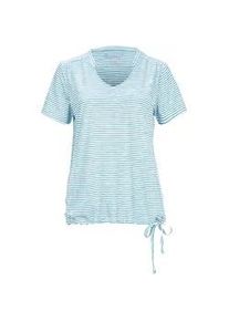 T-Shirt Killtec "WMN TSHRT F", Damen, Gr. 36, blau, Obermaterial: 94% Polyester, 6% Elasthan, Rundhals, Shirts T-Shirt, Gestreiftes, schnelltrocknendes Funktionsshirt mit verstellbarem Saum