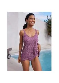 Tankini-Top feel good, Damen, Gr. 40, Cup D, lila (violett), Elasthan, Polyamid, Bikini-Oberteile