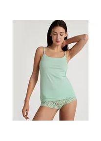 Unterhemd Calida "Natural Comfort", Damen, Gr. S (40/42), N-Gr, gr&uuml;n (soft gr&uuml;n), Single Jersey, Obermaterial: 92% Baumwolle, 8% Elasthan, normal, Rundhals, Unterhemden Unterhemd, Baumwoll-Mix, Single Jersey Qualit&auml;t, weich, elastisch, pillingarm
