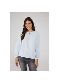 LIEBLINGSST&Uuml;CK Schlupfbluse LIEBLINGSST&Uuml;CK "RymEP", Damen, Gr. 36, blau (hellblau), Web, Obermaterial: 100% Baumwolle, clean, unifarben, regular fit taillenbedeckt, Rundhals, 1-Knopf-Manschette mit Gummizug, Blusen Schlupfbluse, aus reiner Baumwolle