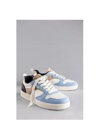 Sneaker ANISTON SHOES, Damen, Gr. 36, blau (wei&szlig;, hellblau), Lederimitat, Schuhe Skaterschuh Sneaker low Retrosneaker, Freizeitschuh, Halbschuh, Schn&uuml;rschuh - NEUE KOLLEKTION
