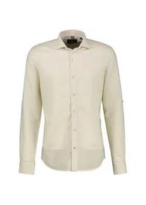 Langarmhemd Lerros "Herrenhemd in &Uuml;bergr&ouml;&szlig;en, floral bedruckt", Herren, Gr. 3XL, extraweit, wei&szlig;, 55% Leinen, 45% Baumwolle, Hemden