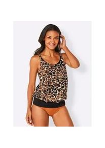 Tankini-Top feel good, Damen, Gr. 38, Cup D, schwarz (schwarz, schoko, bedruckt), Elasthan, Polyamid, Bikini-Oberteile
