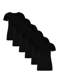Unterhemd Bamboo basics "T-Shirt KATE 6er Pack", Damen, Gr. M, N-Gr, schwarz, Obermaterial: 68% Viskose CV. 28% Baumwolle CO. 4% Elasthan EL., Unterhemden Unterhemd