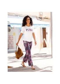 Kurzarmshirt Inspirationen "Kurzarm-Shirt", Damen, Gr. 42, beige (ecru, bedruckt), 50% Baumwolle, 50% Modal, bedruckt, gemustert, mehrfarbig, unifarben, Rundhals, Shirts