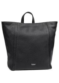 Rucksack Gabor "Bessy", Damen, Gr. B/H/T: 32cm x 30cm x 10cm, schwarz, clean, unifarben, Rucks&auml;cke Rucksack, variables geradliniges Format markant durch unterlegte Streifen