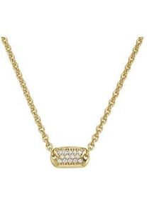 Collier Smart Jewel "Mittelteil rechteckig mit Zirkonia, Silber 925", gold, Halsketten, Damen, 45cm, Silber 925 (Sterlingsilber), Collier