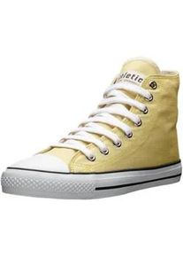 Sneaker Ethletic "White Cap Hi Cut", Damen, Gr. 36, gelb (watersign gelb, just wei&szlig;), Obermaterial: 100% Baumwolle; Futter: 100% Baumwolle; Decksohle: 100% Baumwolle; Sohle: 100% Naturkautschuk, Schuhe Sneakerboots Canvassneaker Sneaker high, Keine Angabe