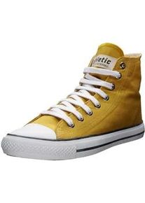 Sneaker Ethletic "White Cap Hi Cut", Damen, Gr. 46, gelb (mustard gelb p, just wei&szlig;), Obermaterial: 100% Baumwolle; Futter: 100% Baumwolle; Decksohle: 100% Baumwolle; Sohle: 100% Naturkautschuk, Schuhe Sneakerboots Canvassneaker Sneaker high, Keine Angabe